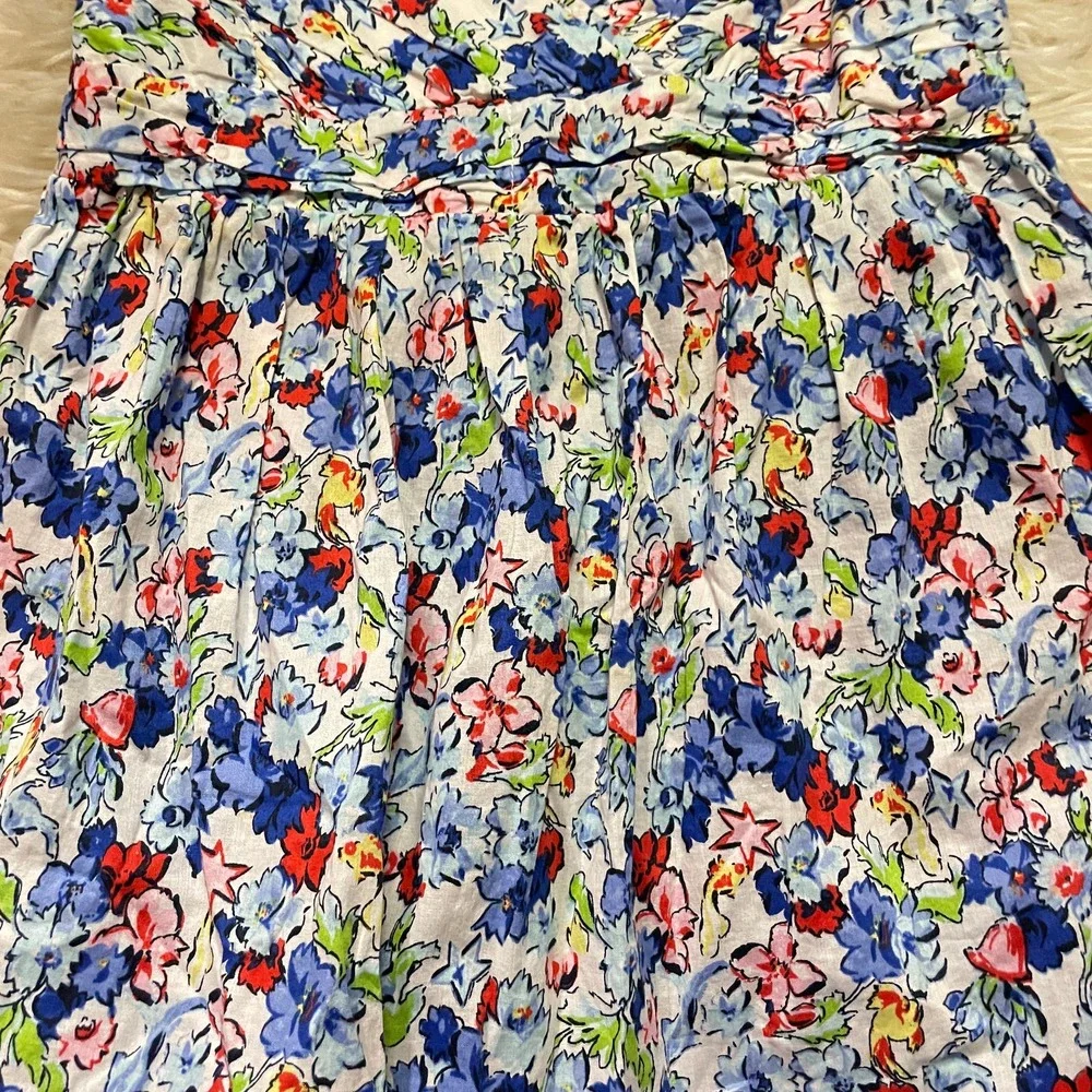 Abercrombie & Fitch Watercolor Floral & Tulle Thin Strap Summer Dress Size Small - Picture 12 of 12